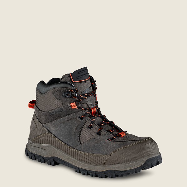 Red Wing Hiking Boots Trbo - 5-inch Waterproof Safety Toe - Grey Brown - Mens CMT375981